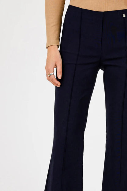 Robell Joella Stretch 7/8 Kick flare trousers in Black