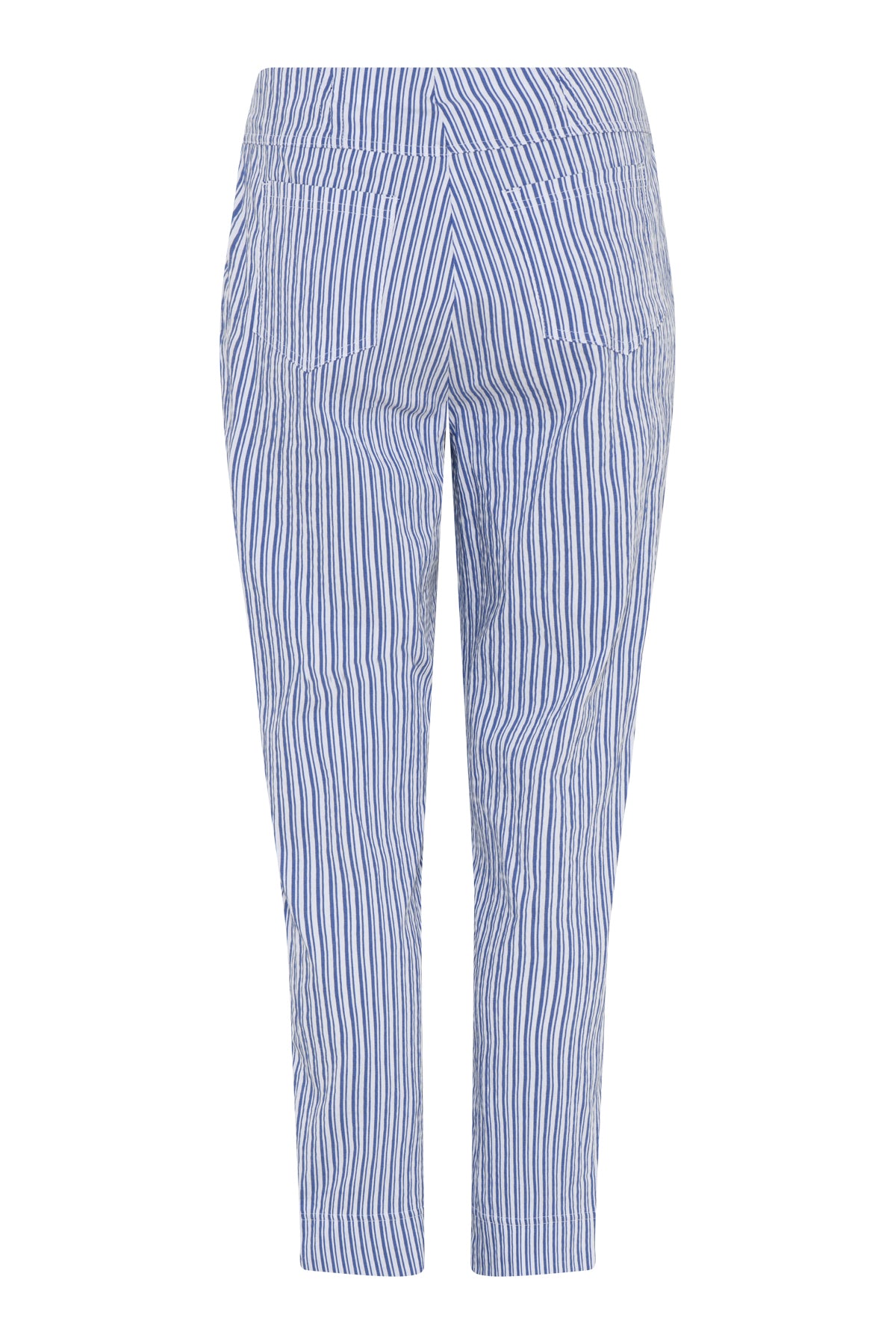 Robell Bella ankle grazer trousers in Navy and White Pinstripe  52642 5674