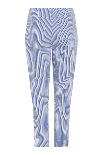 Robell Bella ankle grazer trousers in Navy and White Pinstripe  52642 5674