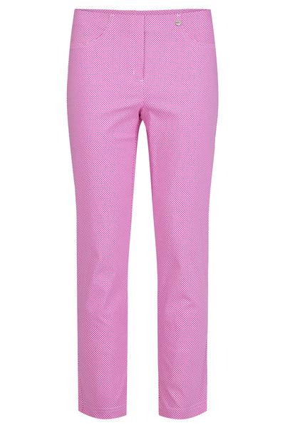 Robell Bella 7/8 Stretch Trousers in Pink Print