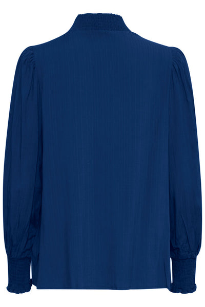 Fransa Royal blue v neck blouse 20612539 Blue