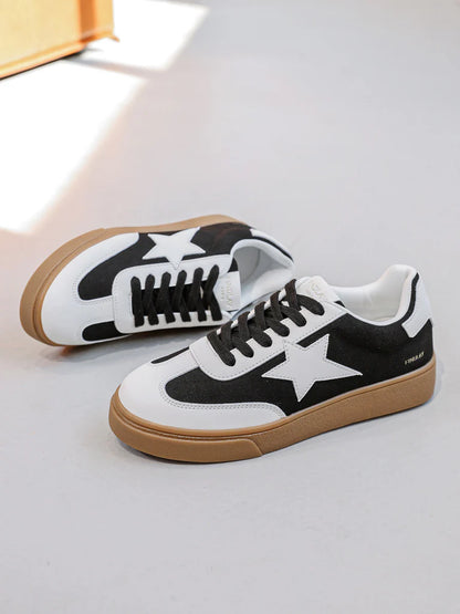 Black Lace Trainer with white Star
