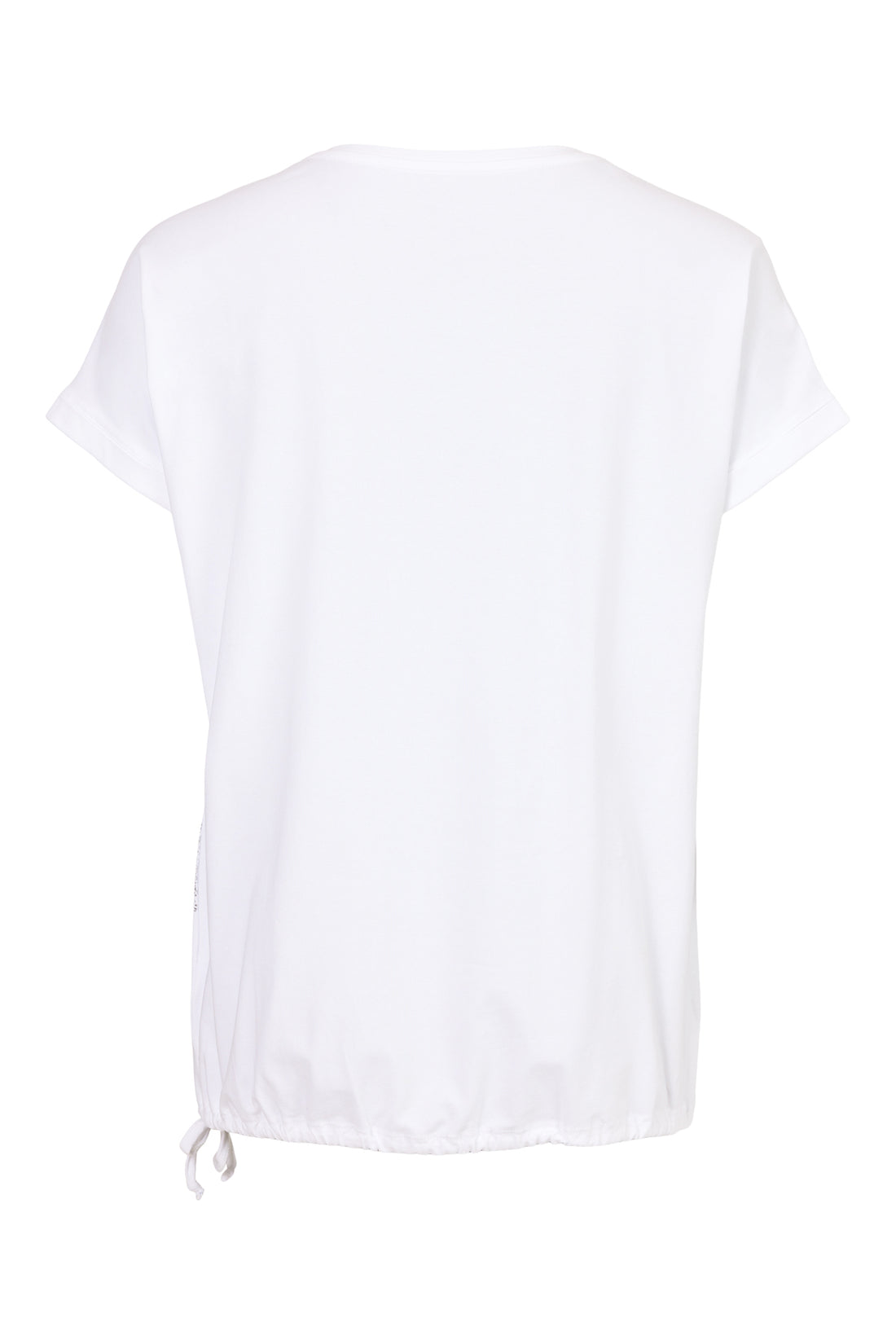 Icona white top with silver bead and metallic detail with drawstring waist 64329