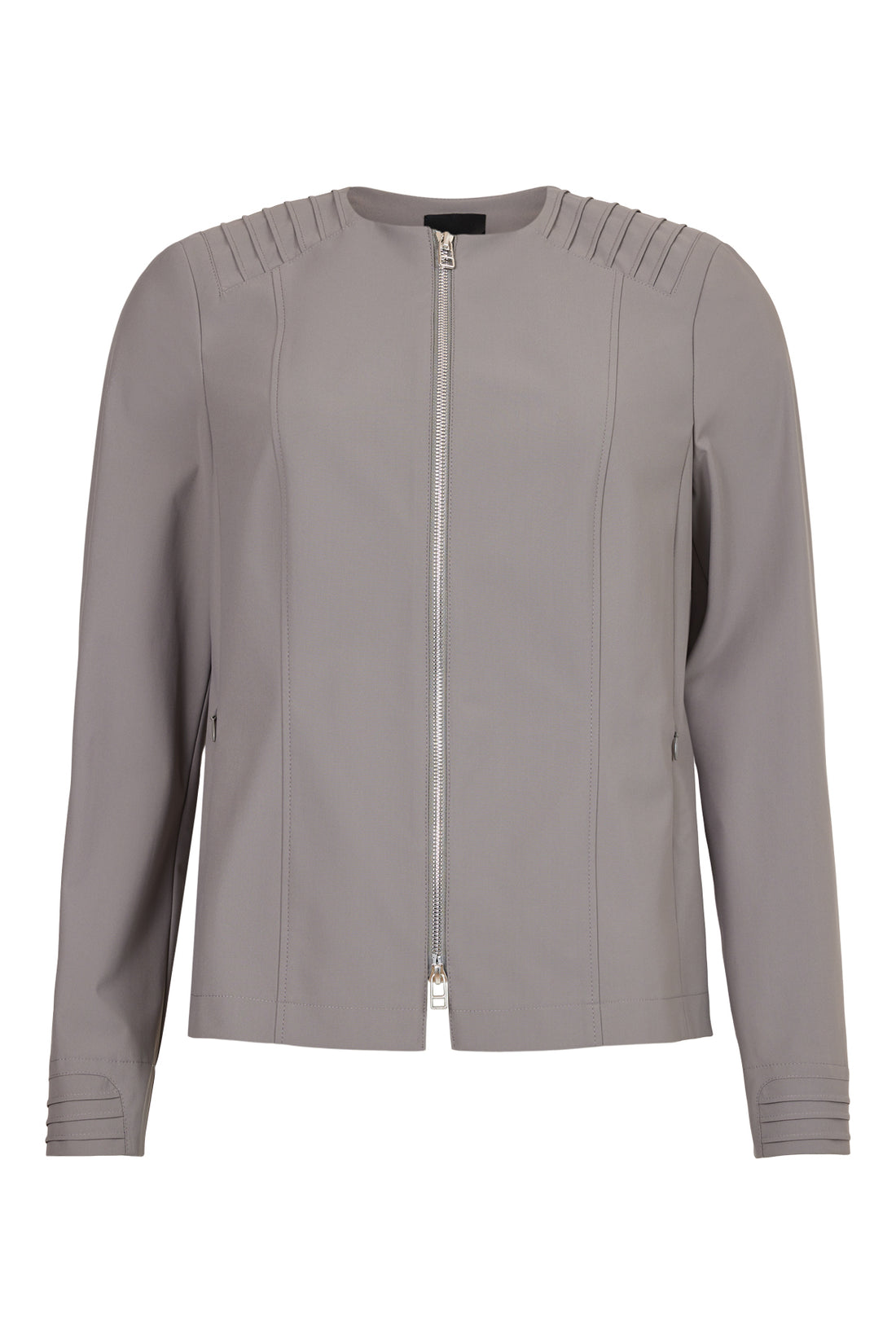 Icona Taupe Travel Fabric short jacket with pleat shoulder detail67334
