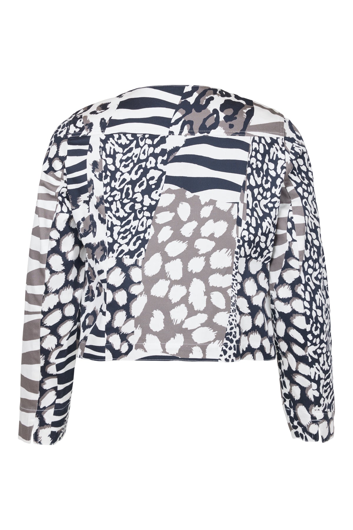 Icona Animal print short jacket in Taupe Black and White 67339