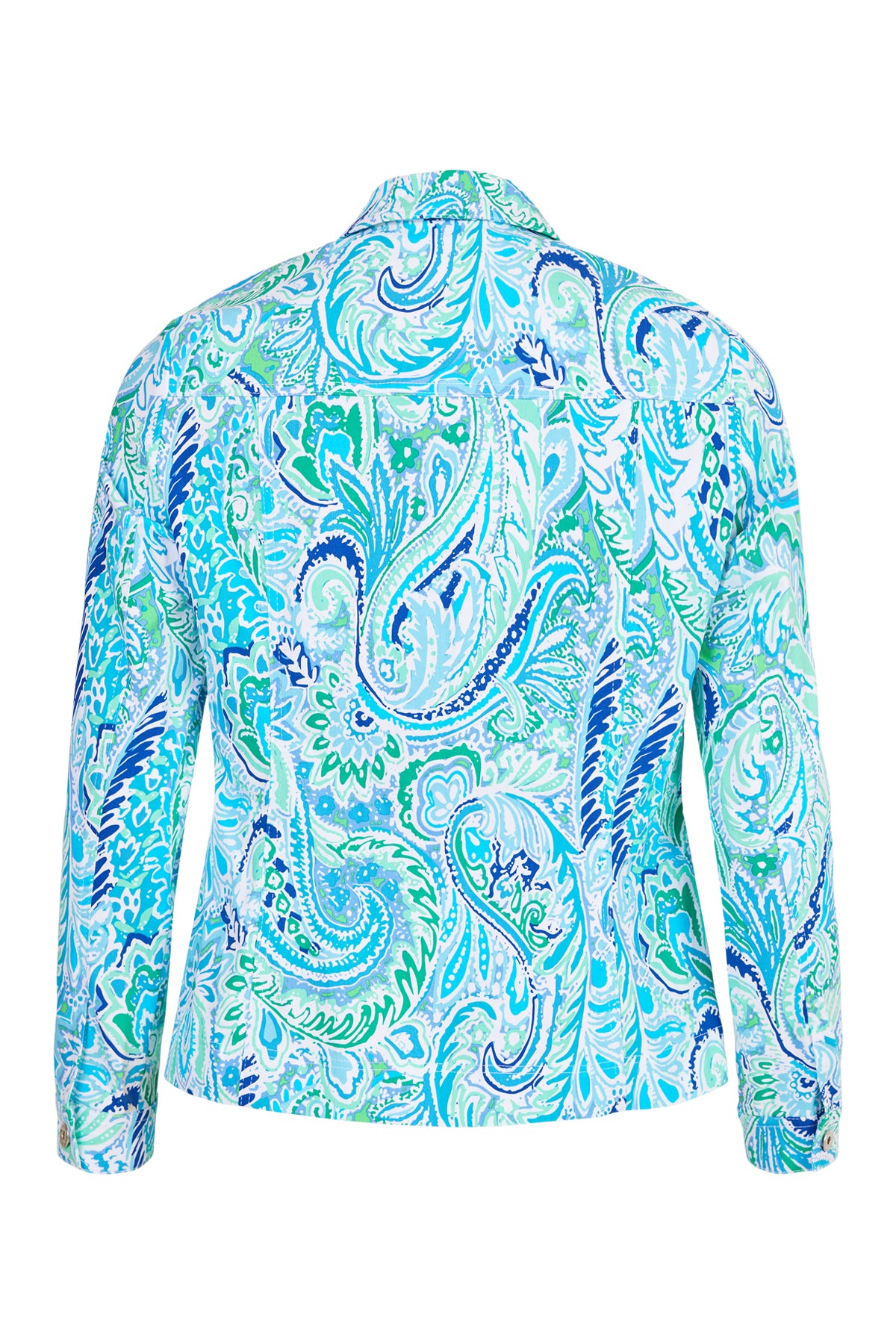 Robell Print Happy Jacket in Blue and Green Tropical print 57609 5654