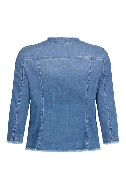 Robell Josy embelished raw edge denim jacket 57421 Denim
