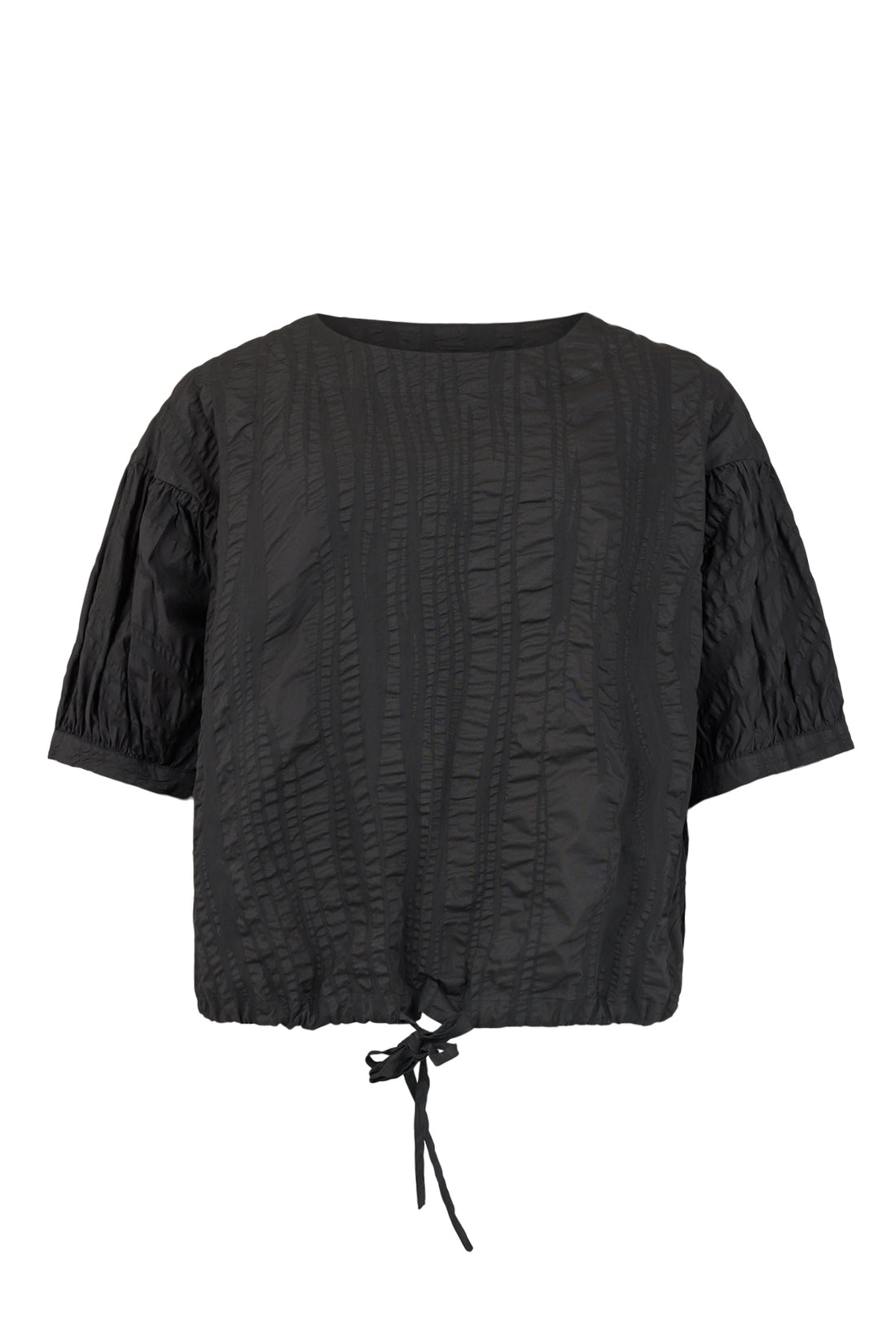 Noen Cotton ~Textured short sleeve top with Drawstring 83747