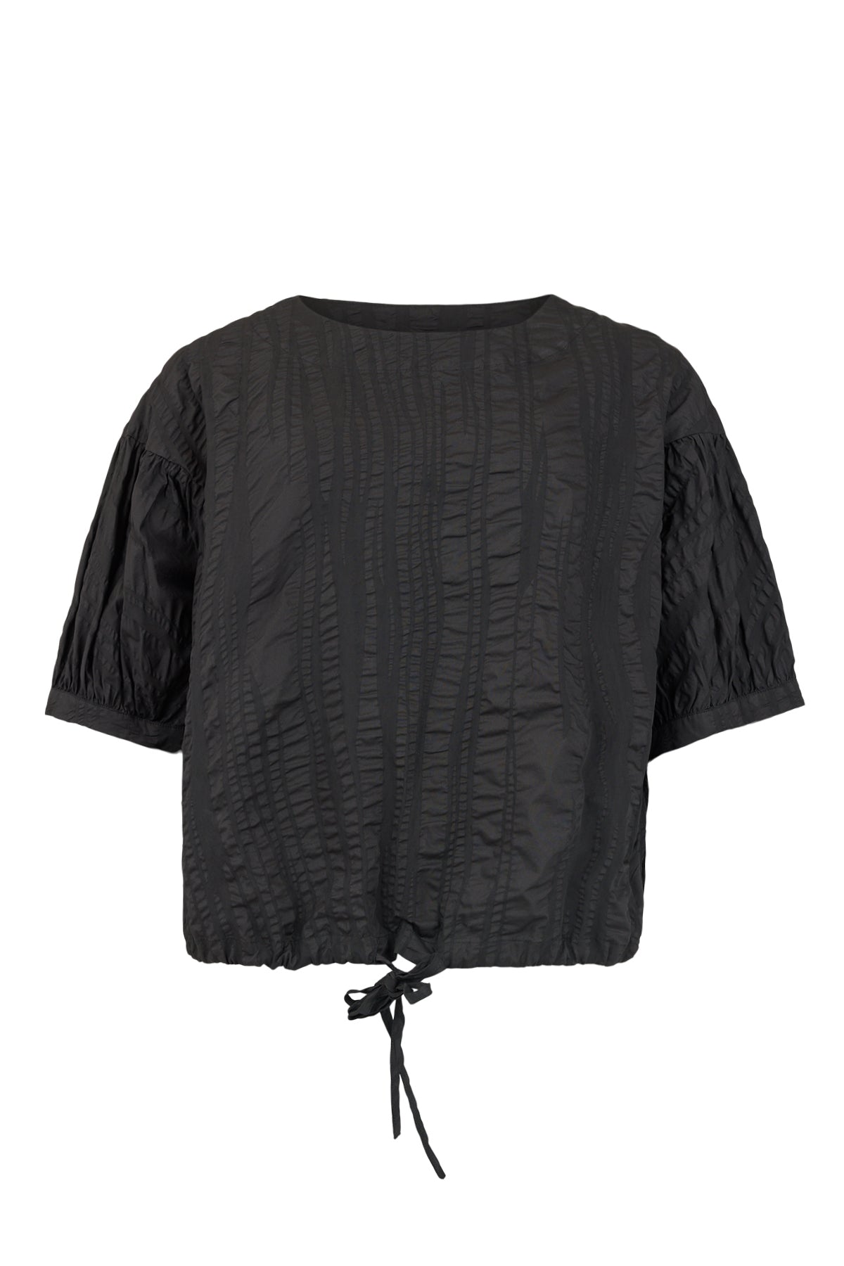 Noen Cotton ~Textured short sleeve top with Drawstring 83747