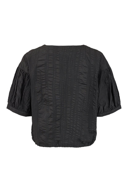 Noen Cotton ~Textured short sleeve top with Drawstring 83747