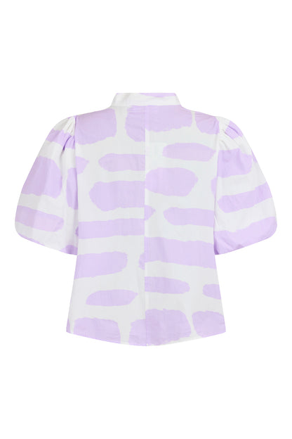 Noen Lavander print Blouse with drawstring detail  86291