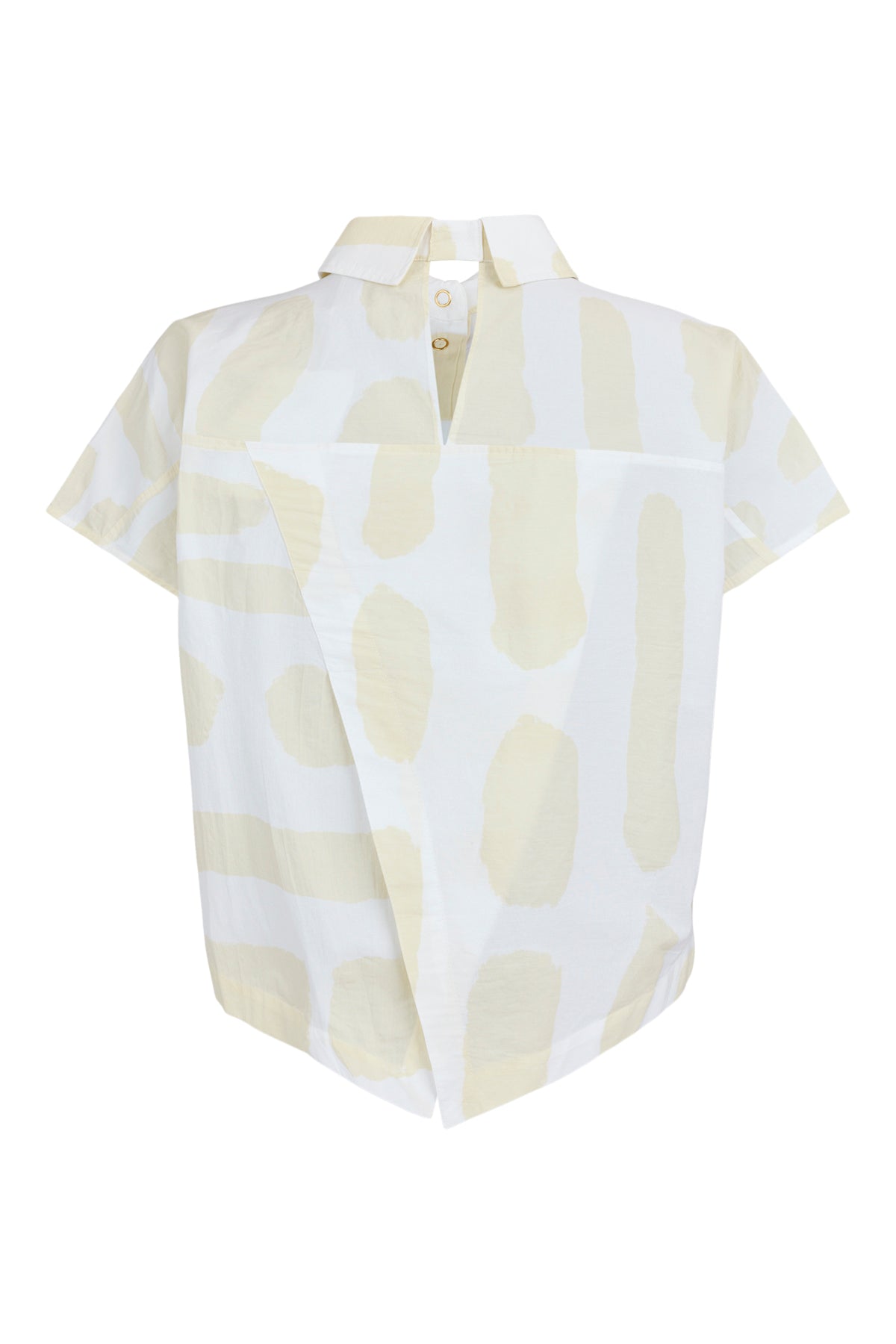 Noen Cotton Short Sleeve Shirt in Light Taupe Print 86292 2