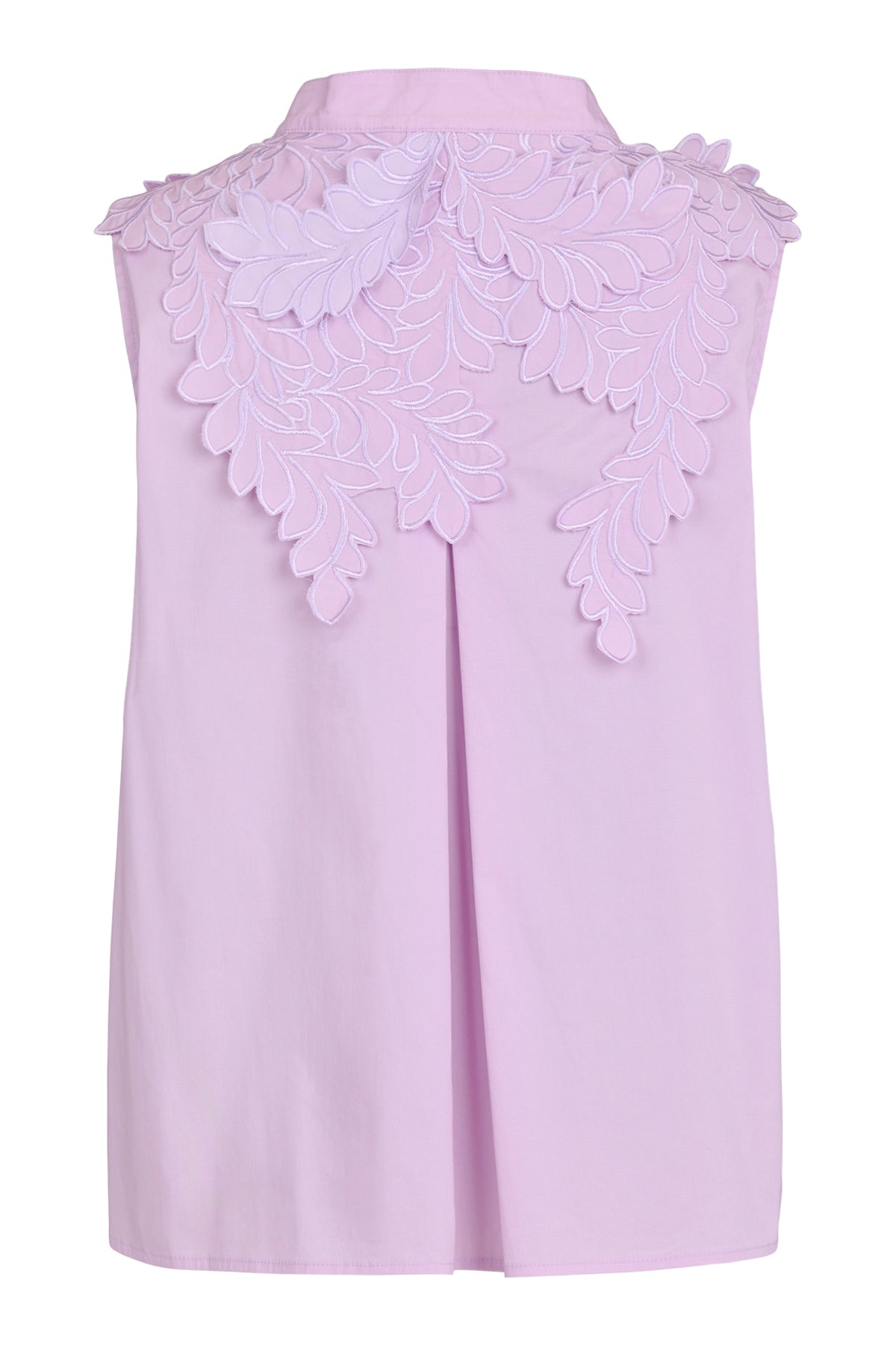 Noen  Lavender Embroidered Shoulder Sleeveless Top 86304