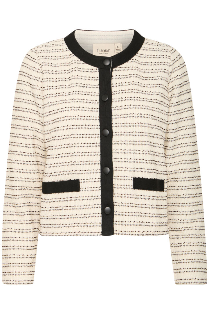 Fransa  Chanel inspired cardigan in Cream and Black