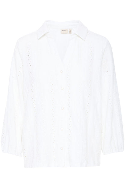 Fransa V Neck shirt with collar in Red or Cream 20615831