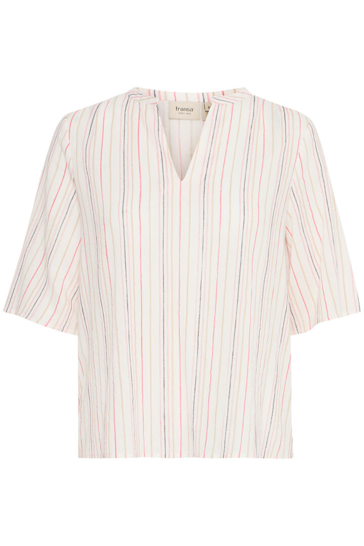 Fransa candy stripe cotton blouse 20615452