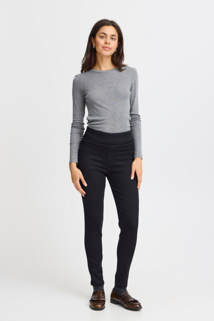 Fransa Black Denim High waist  Jeggings 20614928