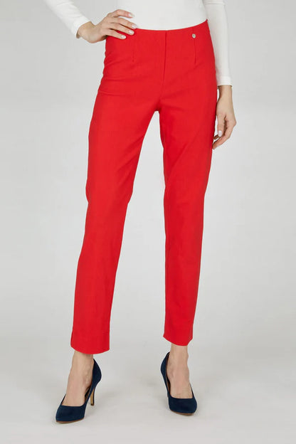 Robell Bella Full Length Stretch Trousers with Back Pockets in Red 51559 402