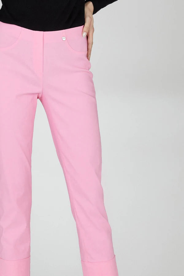 Robell Bella 7/8 trousers with cuff Hem in Baby Pink  51568 410