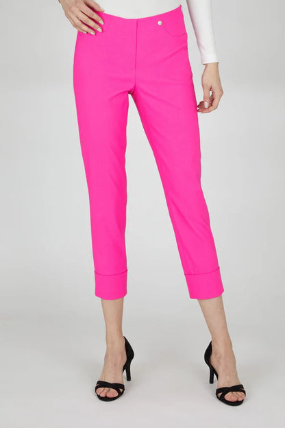 Robell Bella 7/8 Trousers with cuff hem in Hot pink  51568 433