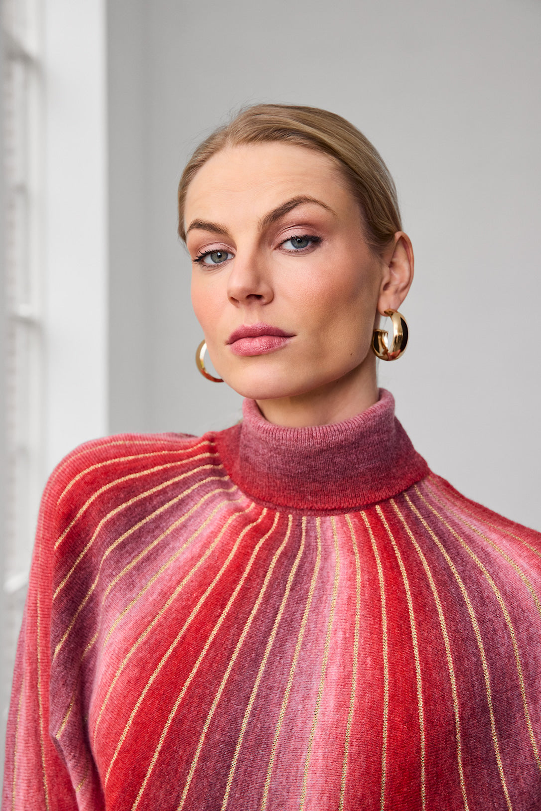 Micha Batwing ombre Jumper with lurex stripe 179 137