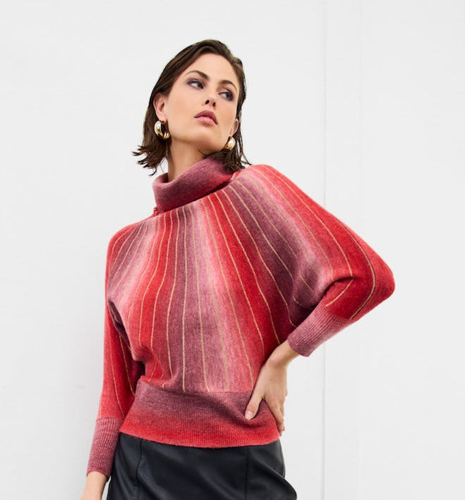 Micha Batwing ombre Jumper with lurex stripe 179 137