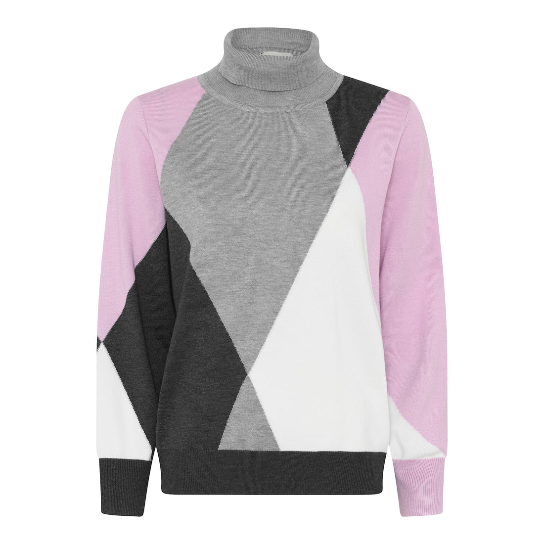 Micha Fine Knit Colour Block Roll neck Jumper in Pink Or Blue 179 169