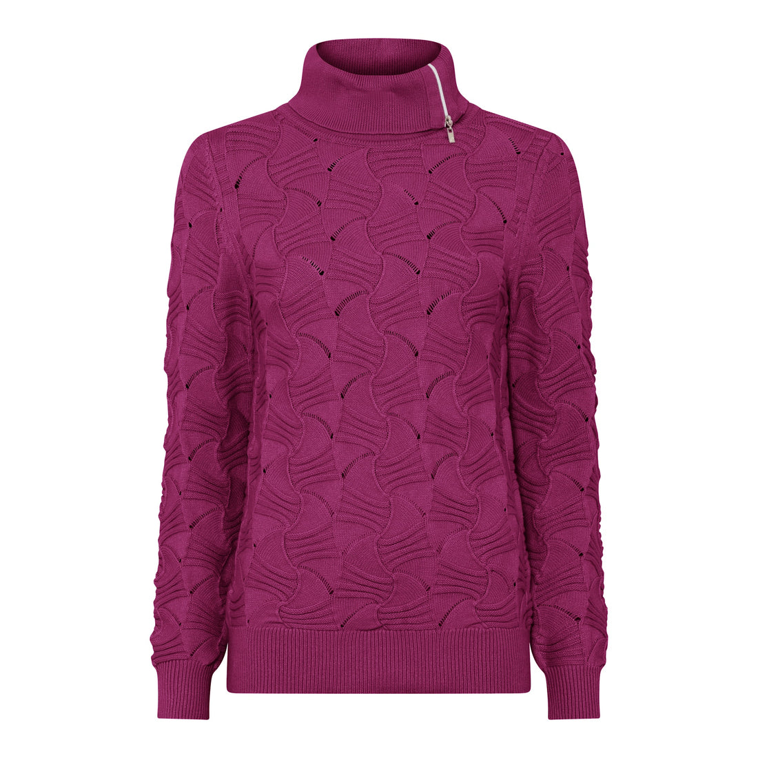 Micha textured jumper with open Zip neck detail 176 176