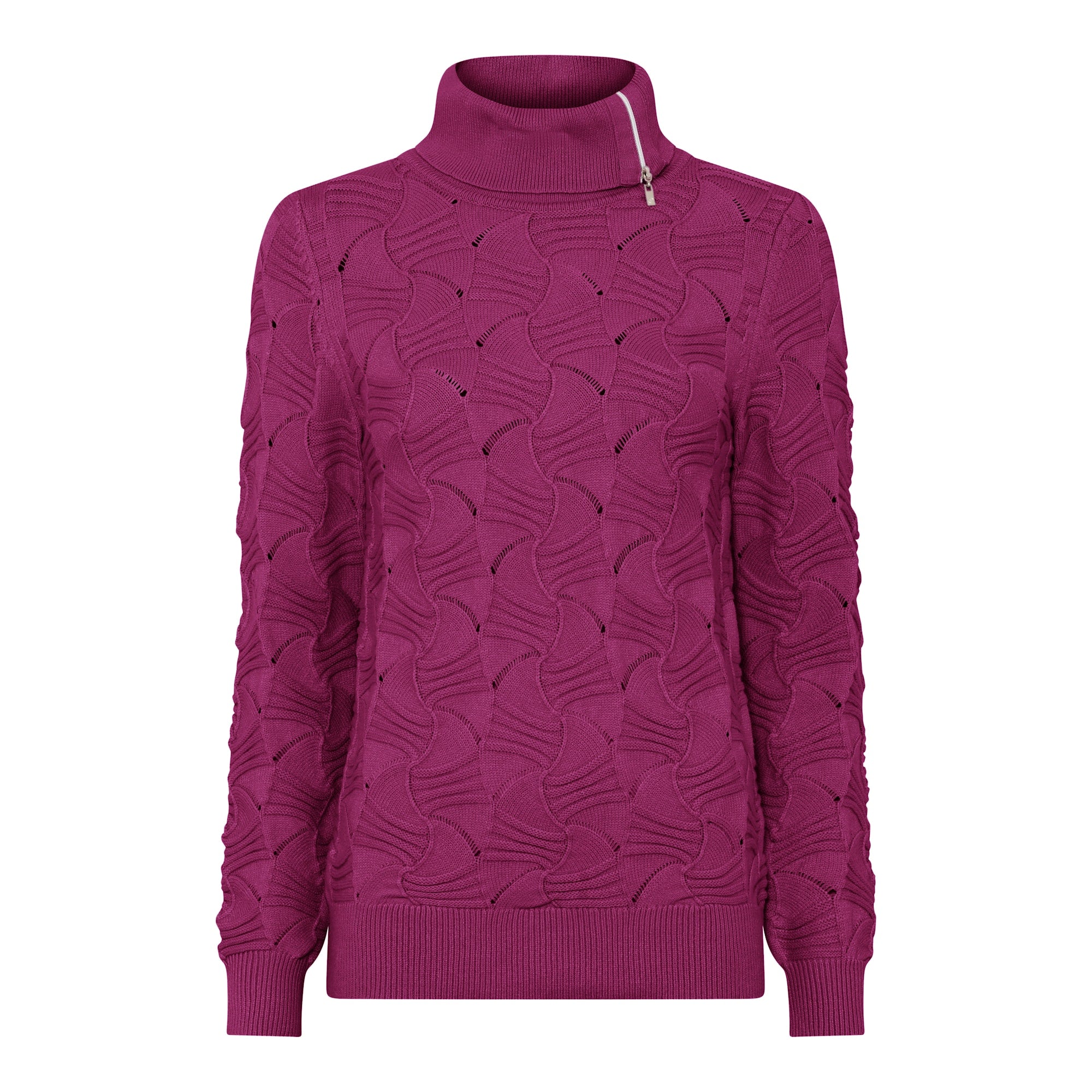Micha textured jumper with open Zip neck detail 176 176