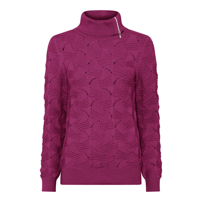 Micha textured jumper with open Zip neck detail 176 176