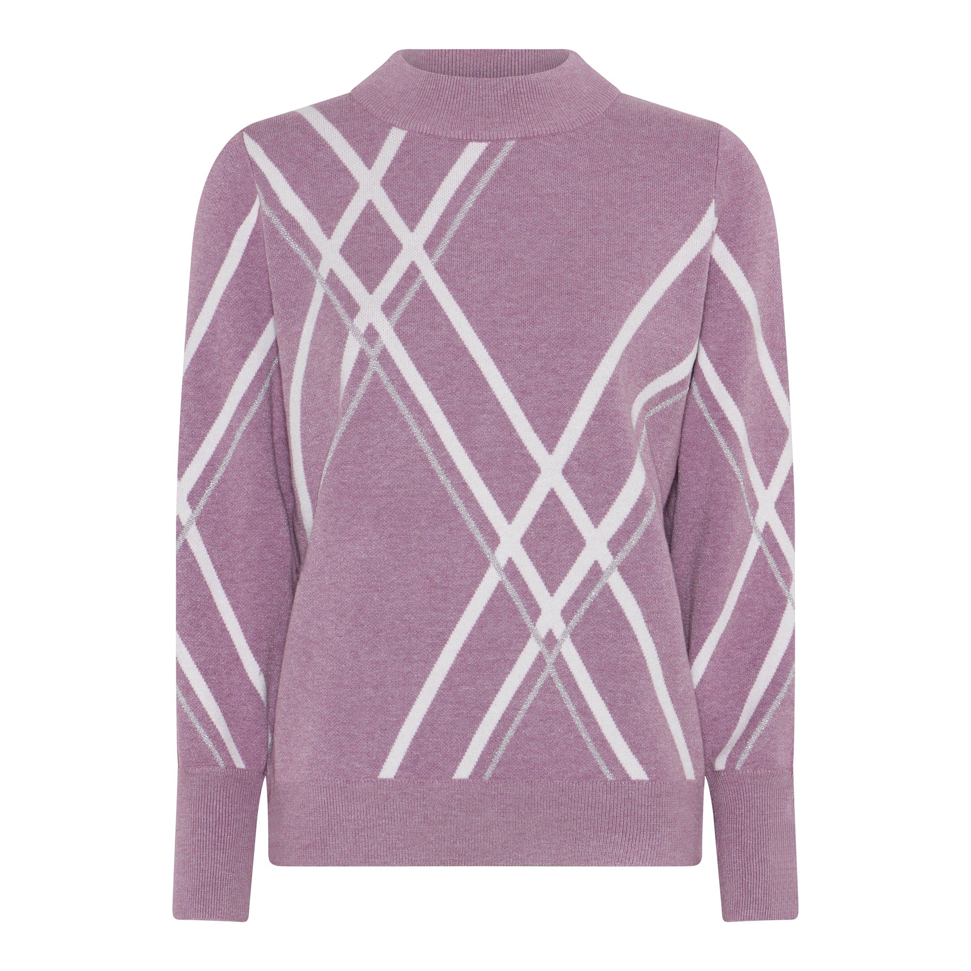 Micha Crew neck jumper with stripe and lurex detail 179 192