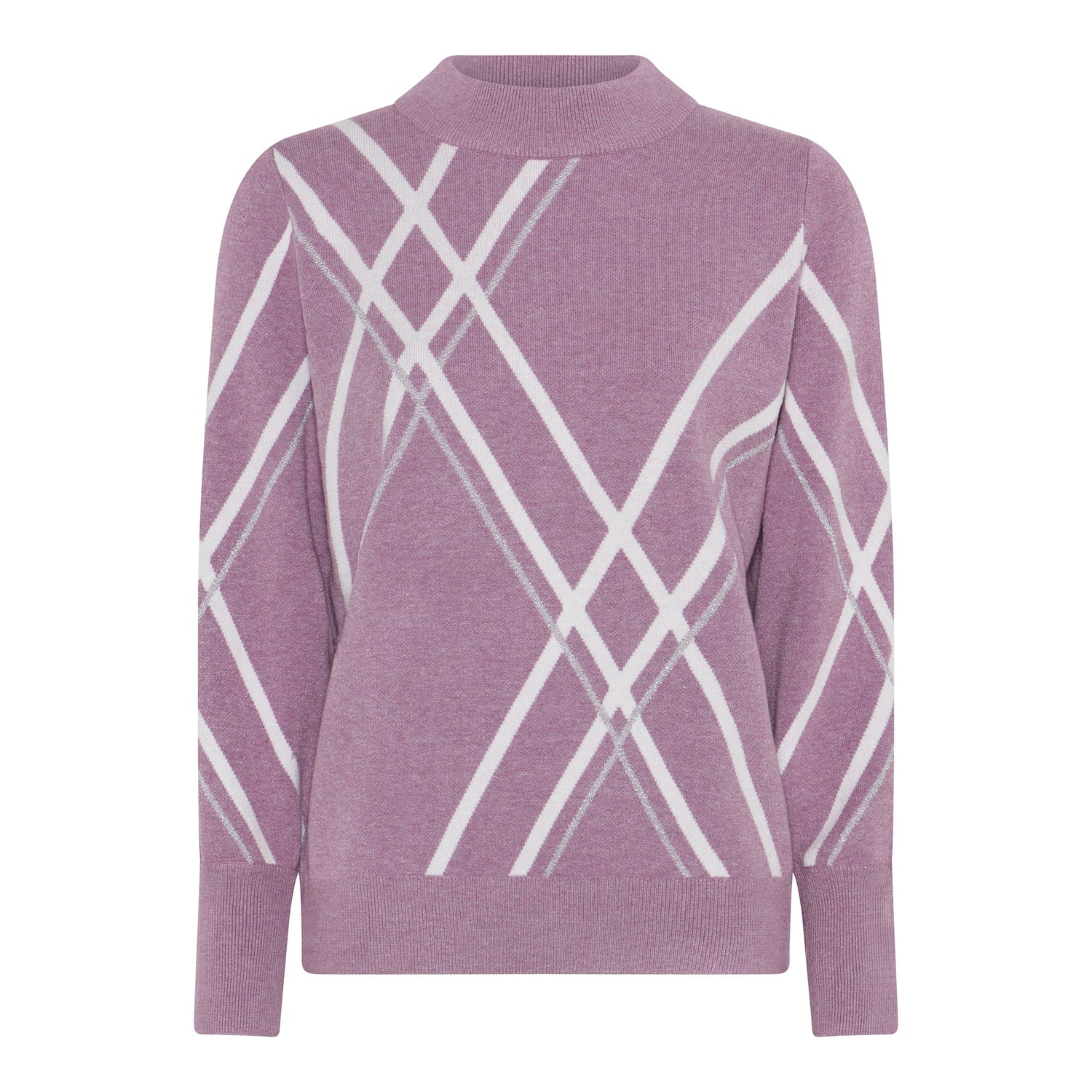 Micha Crew neck jumper with stripe and lurex detail 179 192