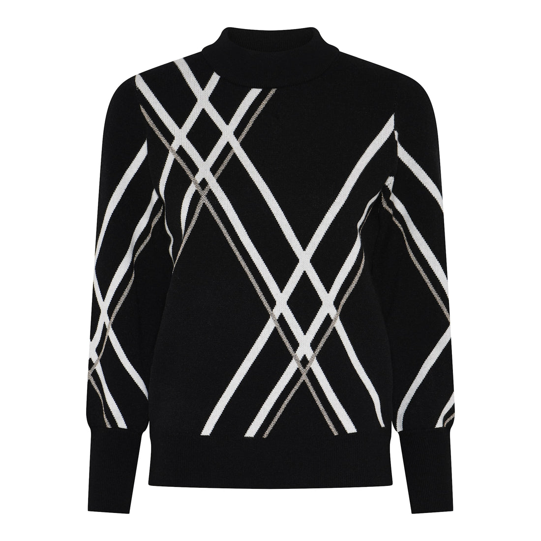 Micha Crew neck jumper with stripe and lurex detail 179 192