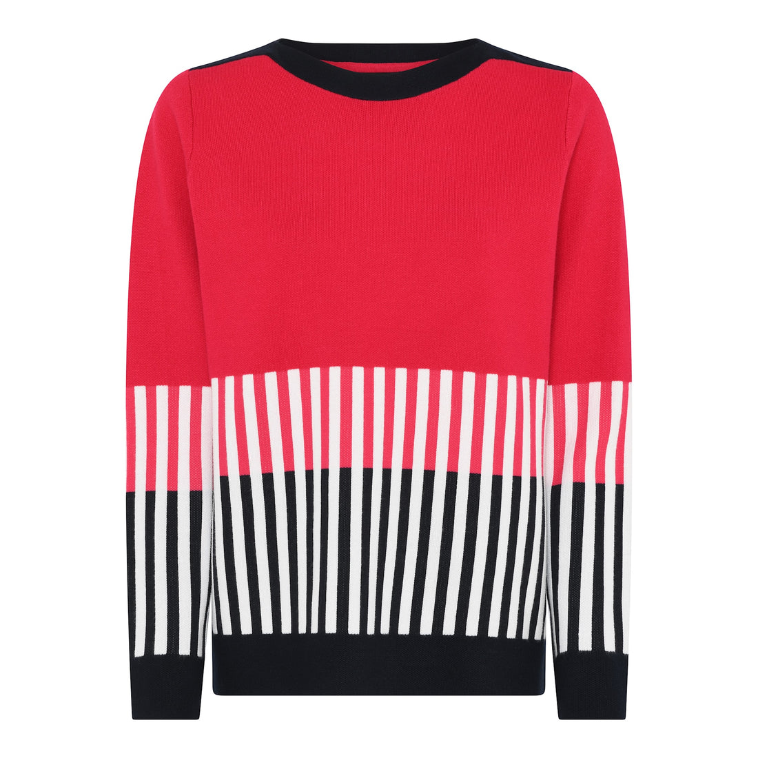 Micha Round neck Jumper in Raspberry and Navy Mix 180 150