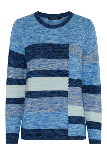 Micha Cotton Blend Round Neck colour block jumper 180 165