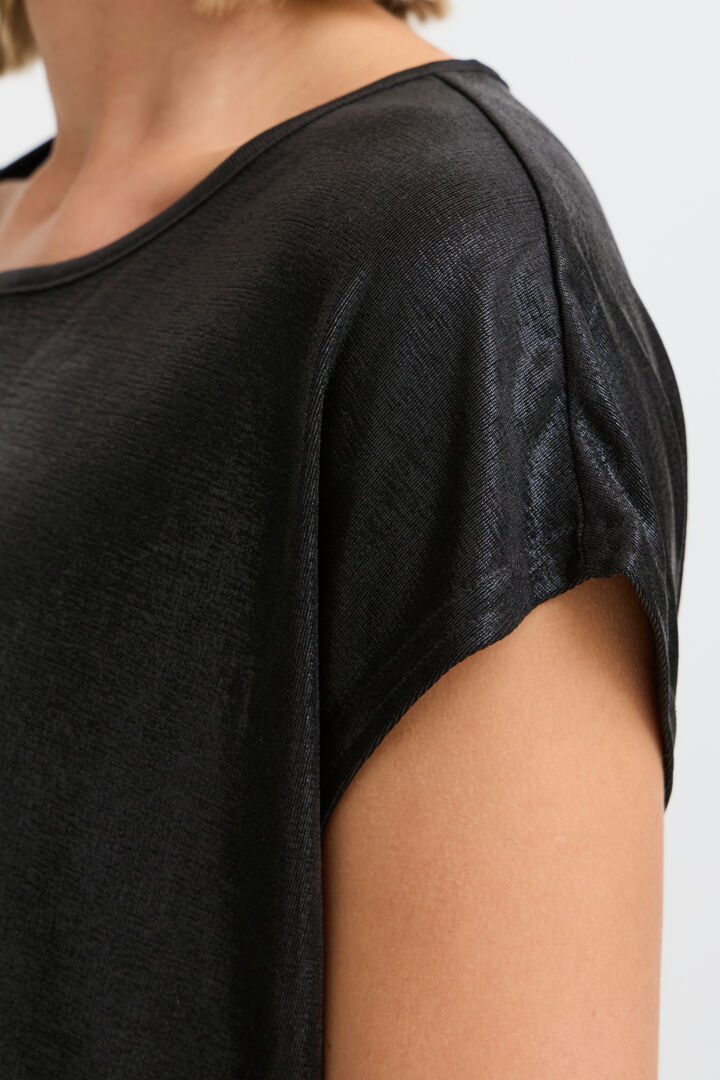 Fransa Metalic short sleeve top in Black or Copper 20615117