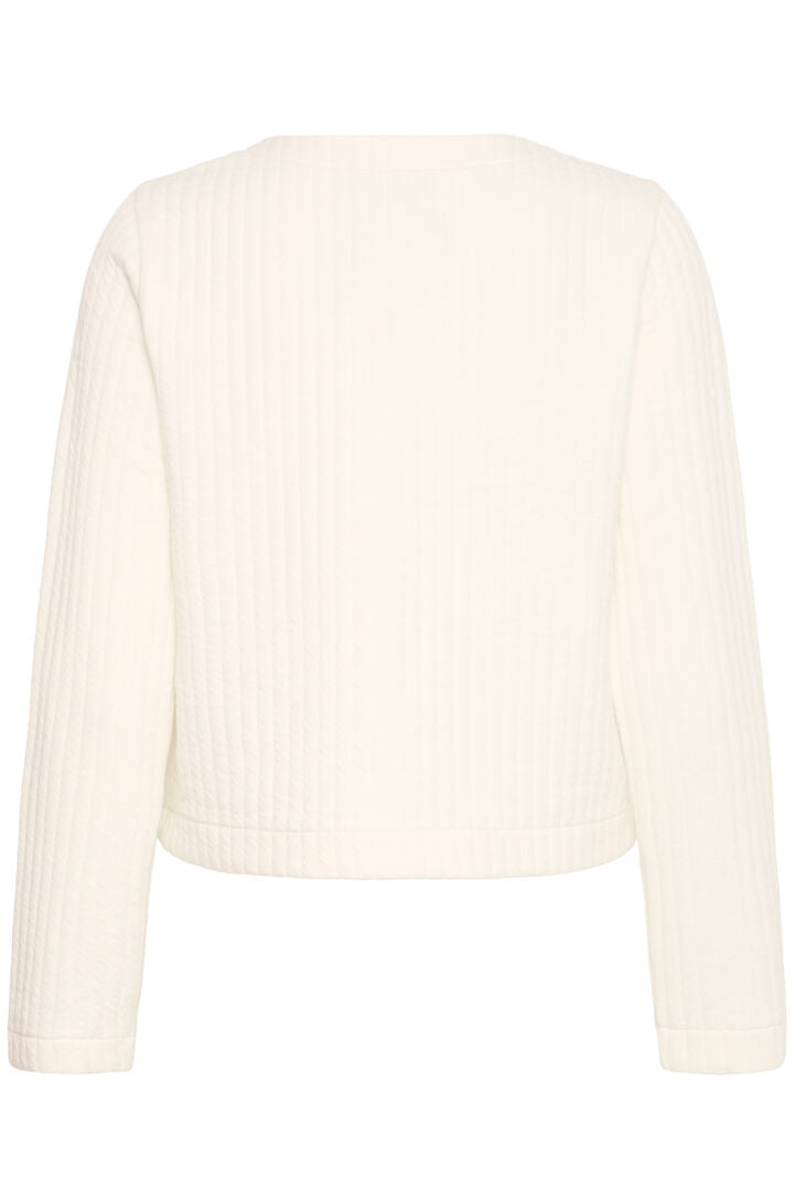 Fransa Soft Quilted Collarless jacket in Winter white or Black 20616026