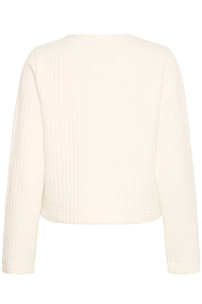 Fransa Soft Quilted Collarless jacket in Winter white or Black 20616026