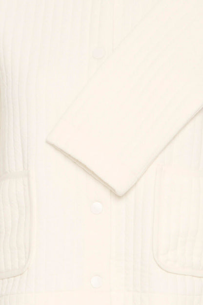 Fransa Soft Quilted Collarless jacket in Winter white or Black 20616026