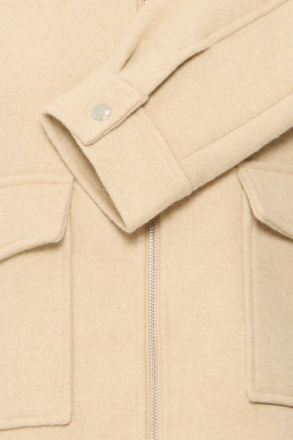 Fransa Short Wool Jacket in soft Beige 20616184