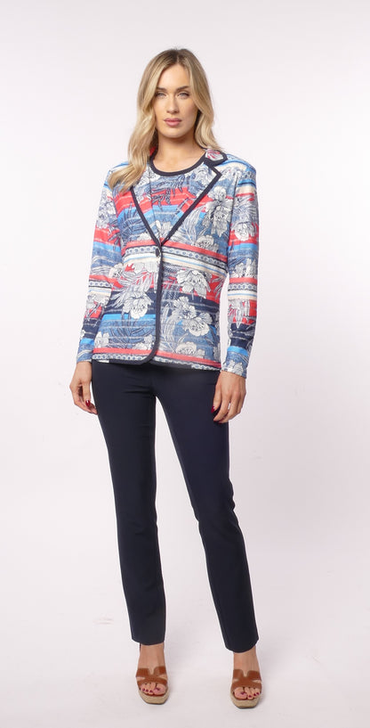 Libra Twinset with Revere collar in Navy Print   Ltp1918