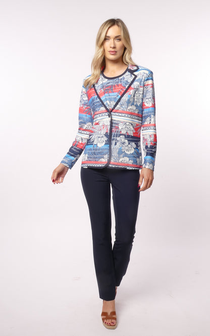 Libra Twinset with Revere collar in Navy Print   Ltp1918