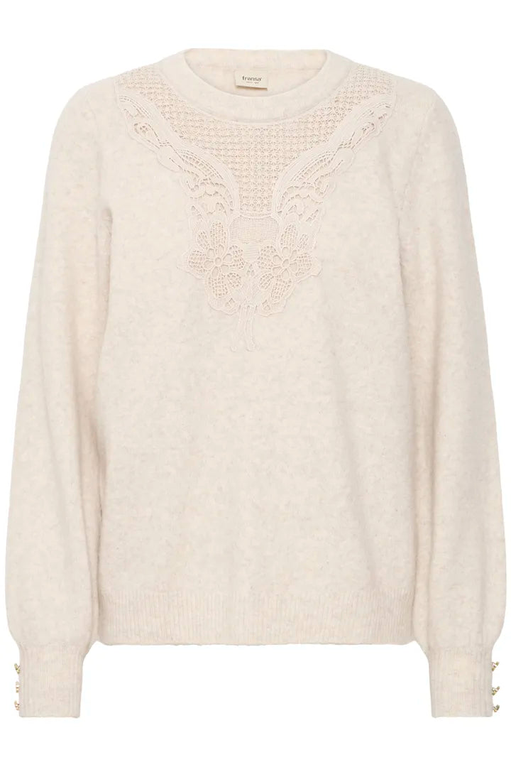 Fransa Ellen Knit Jumper with pretty lace detail 20617083