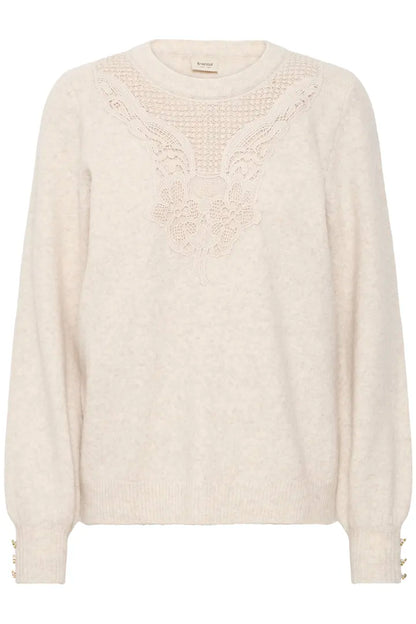 Fransa Ellen Knit Jumper with pretty lace detail 20617083