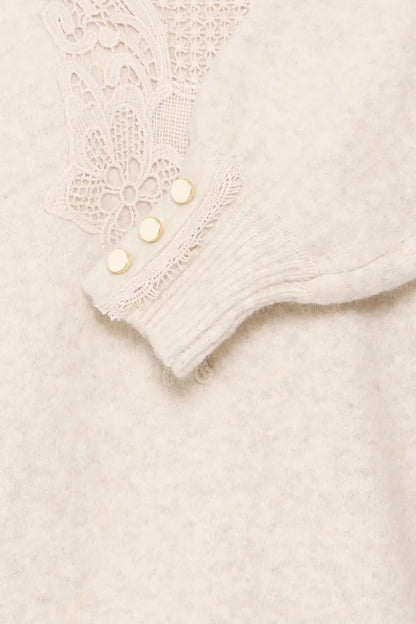 Fransa Ellen Knit Jumper with pretty lace detail 20617083