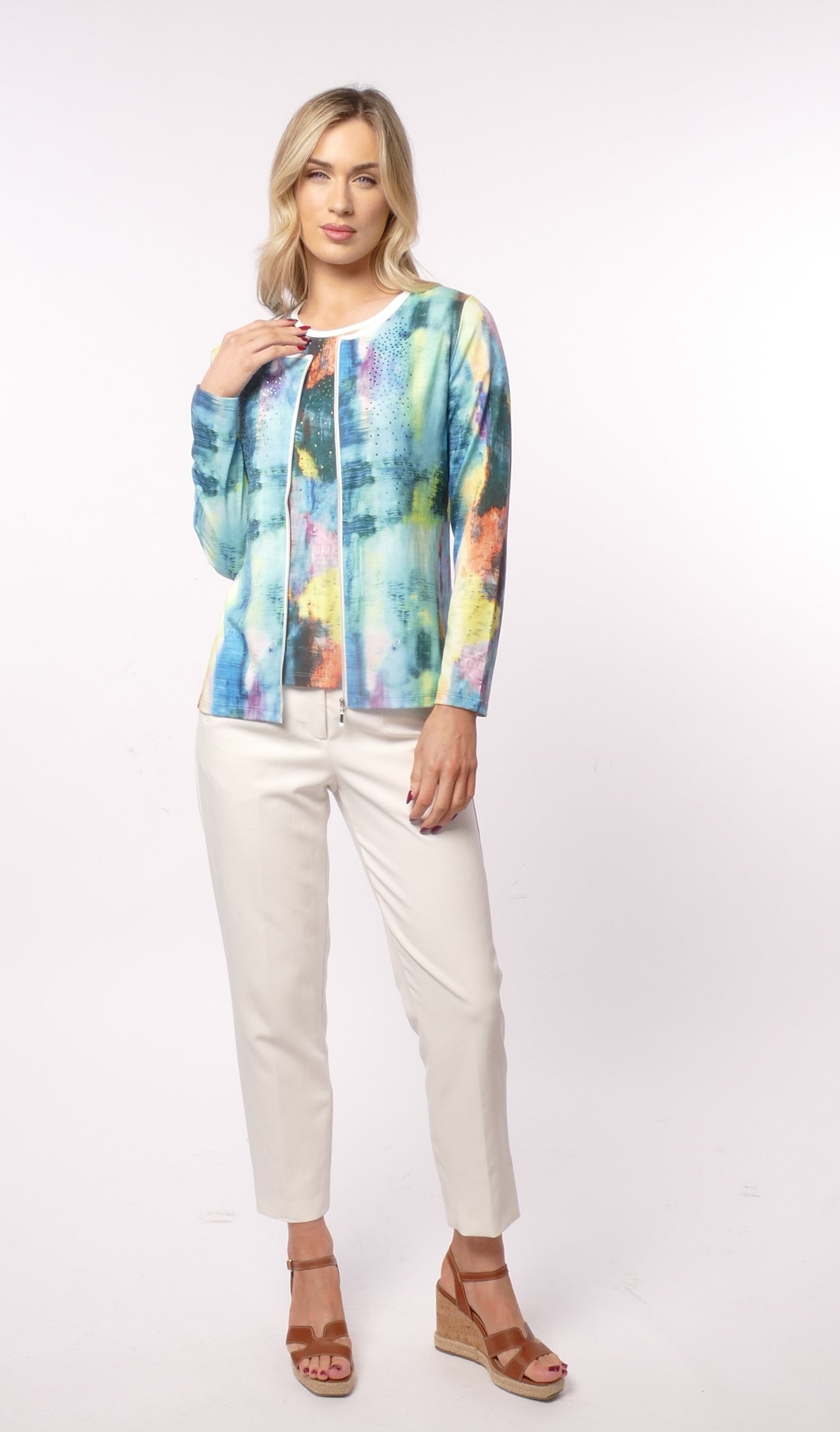 Libra Summer Twin Set in Blue Multi Print Ltp1913