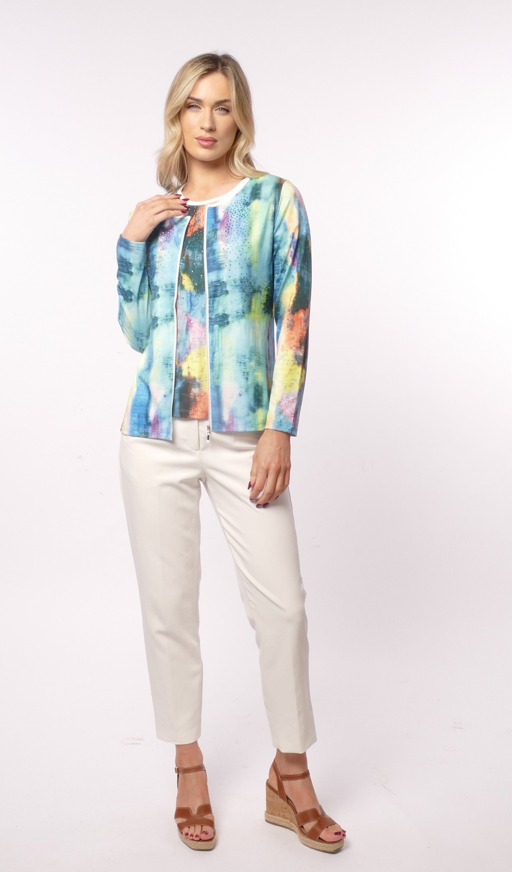 Libra Summer Twin Set in Blue Multi Print Ltp1913