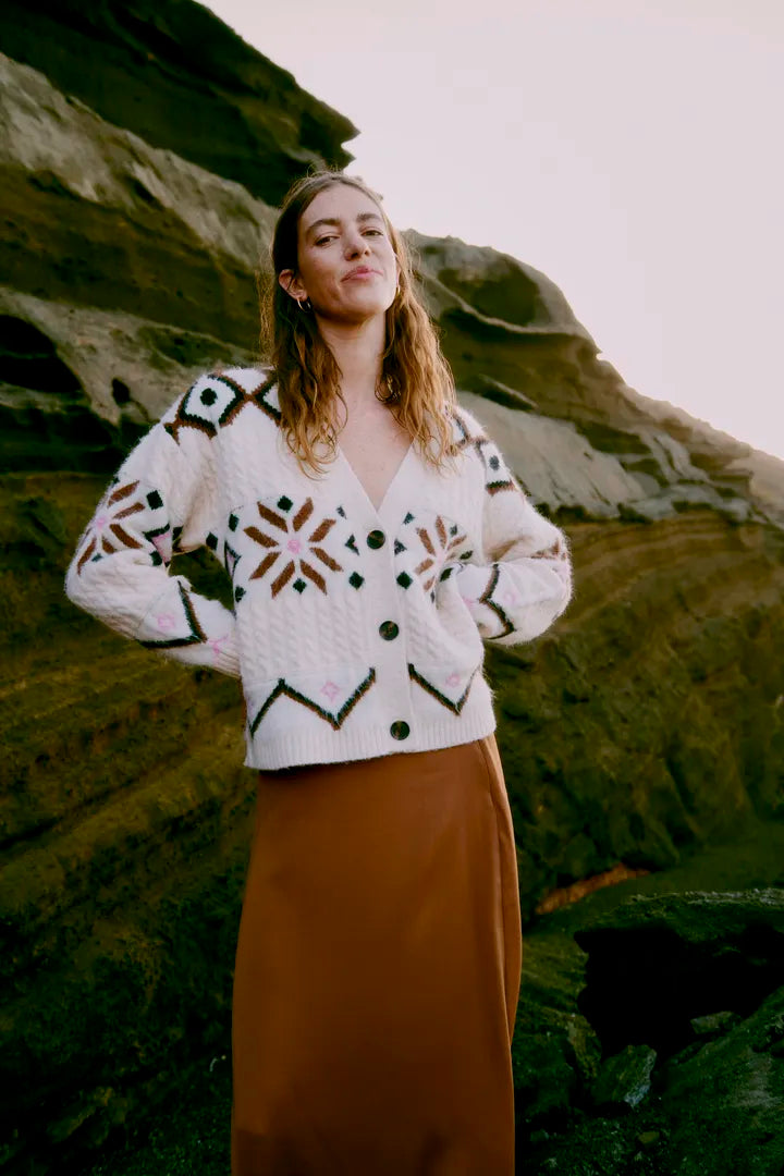 B young v neck Fair isle cardigan 20818198