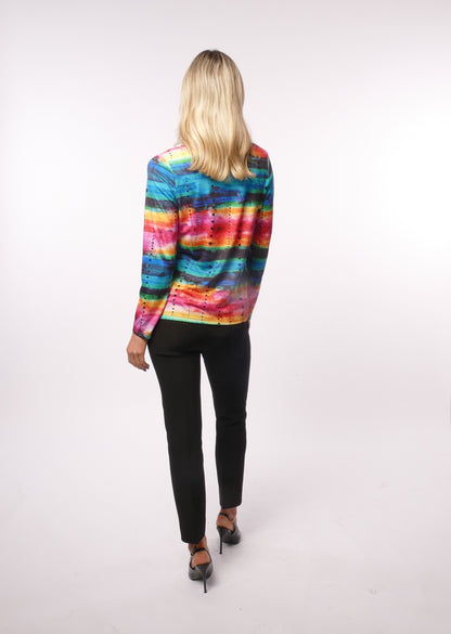 Libra Multicoloured print top with zip detail  Lt1943