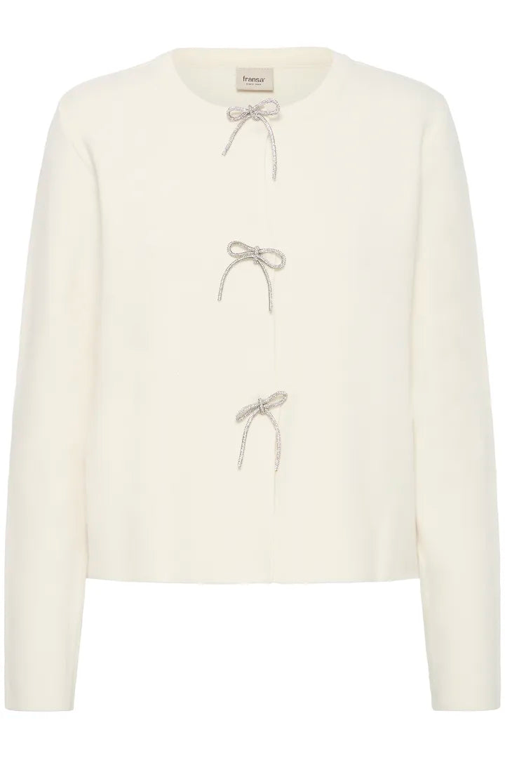 Fransa Long sleeve Cardigan with Glitter bow detail 20617318